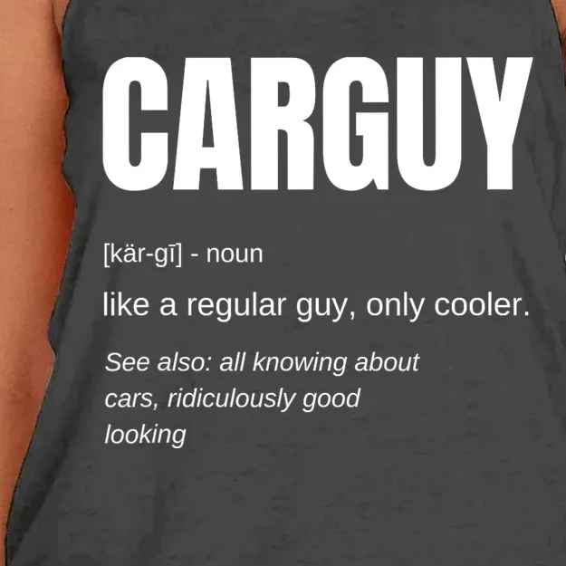 Car Guy Definition Women's Knotted Racerback Tank