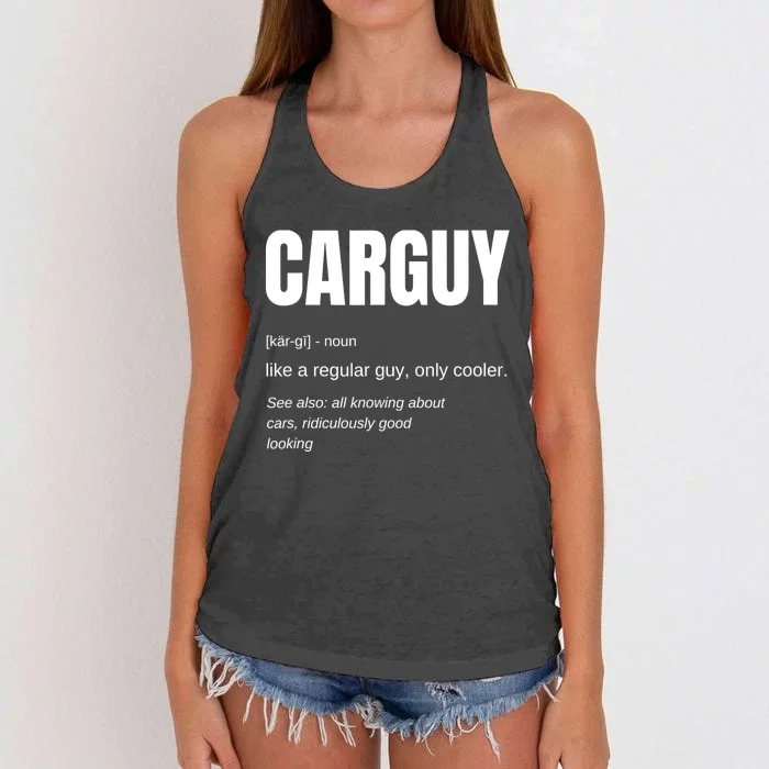 Car Guy Definition Women's Knotted Racerback Tank