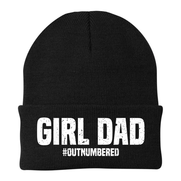 Cool Girl Dad For  Father Super Proud Dad Outnumbered Dad Knit Cap Winter Beanie