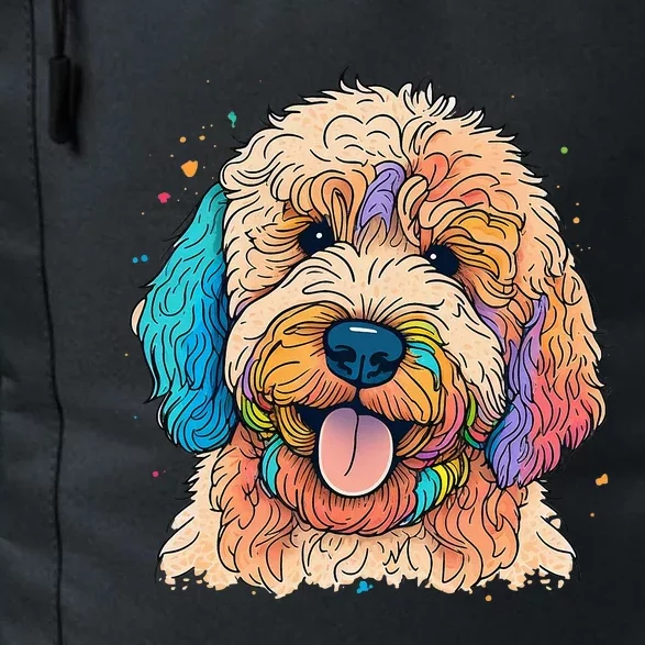 Cute Goldendoodle Dog On Golden Doodle Lover Daily Commute Backpack