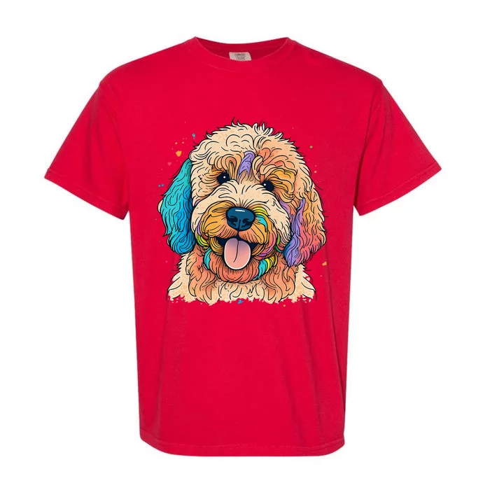 Cute Goldendoodle Dog On Golden Doodle Lover Garment-Dyed Heavyweight T-Shirt