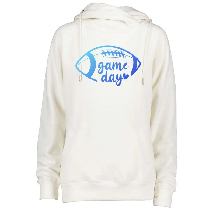 Cute Game Day Heart Football Funny Gift Womens Funnel Neck Pullover Hood