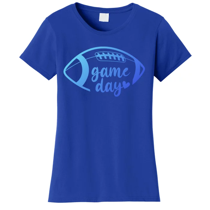 Cute Game Day Heart Football Funny Gift Women's T-Shirt