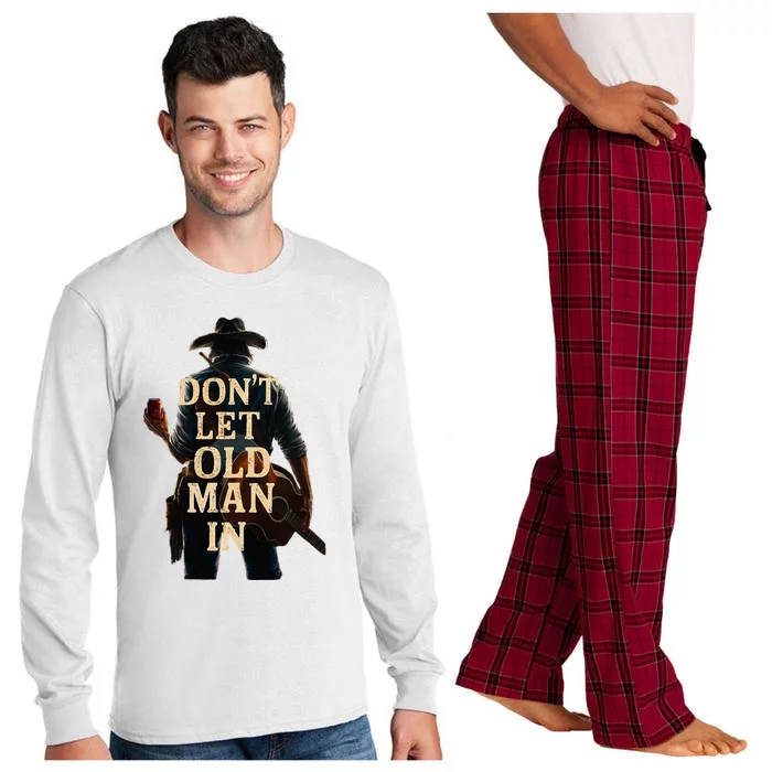 Cowboy Guitar DonT Let The Old Man In Long Sleeve Pajama Set