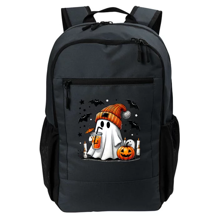 Cute Ghost Drinking Coffee Halloween Ghost Coffee Daily Commute Backpack