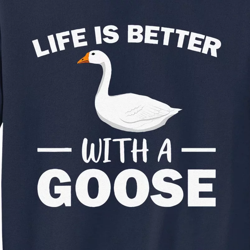 Cute Goose Design Grey White Goose Fan Tall Sweatshirt