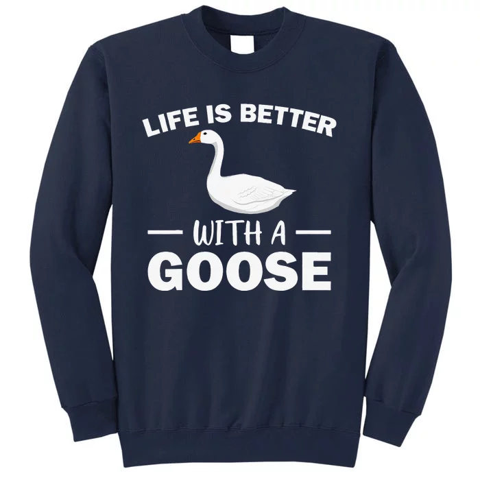 Cute Goose Design Grey White Goose Fan Tall Sweatshirt