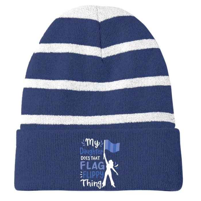 Color Guard Dad Mom Parents Striped Beanie with Solid Band