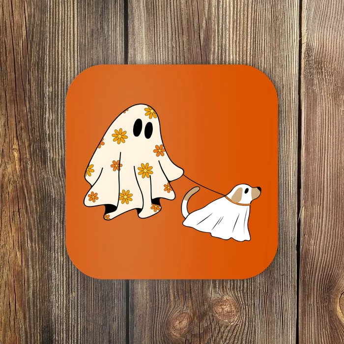 Cute Ghost Dog Halloween Funny Ghoul Dog Lover Coaster