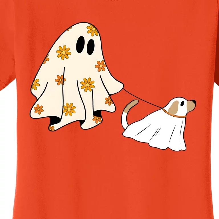 Cute Ghost Dog Halloween Funny Ghoul Dog Lover Women's T-Shirt