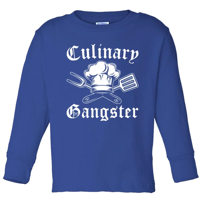 Culinary Gangster Design Funny Chef Cooking Cook Gift Toddler Long Sleeve Shirt