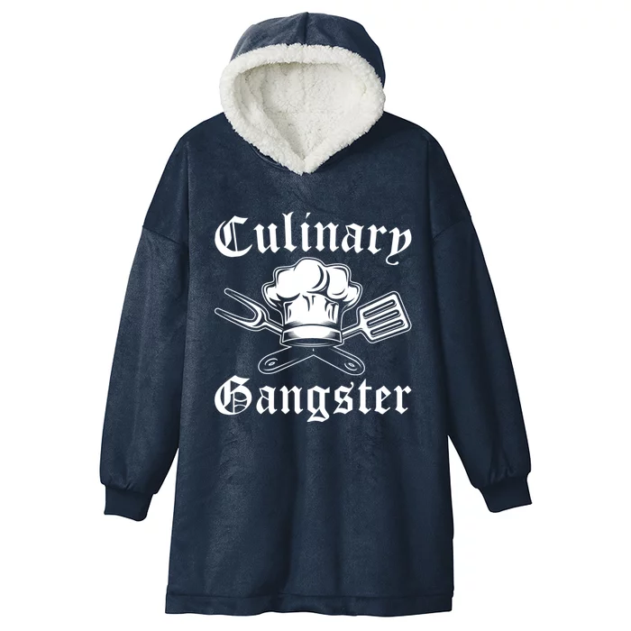 Culinary Gangster Design Funny Chef Cooking Cook Gift Hooded Wearable Blanket