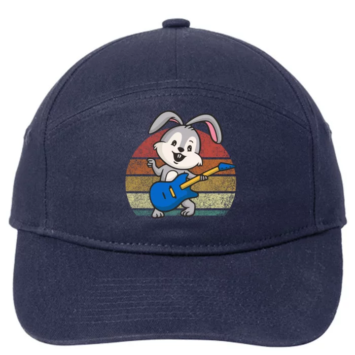 Cute Guitar Easter Bunny Dad Music Bunny Guitar Easter Meaningful Gift 7-Panel Snapback Hat