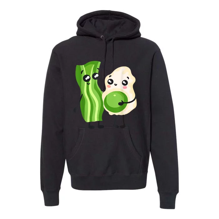 Cute Green Eggs Ham Smile Face Brunch Breakfast Costume Premium Hoodie