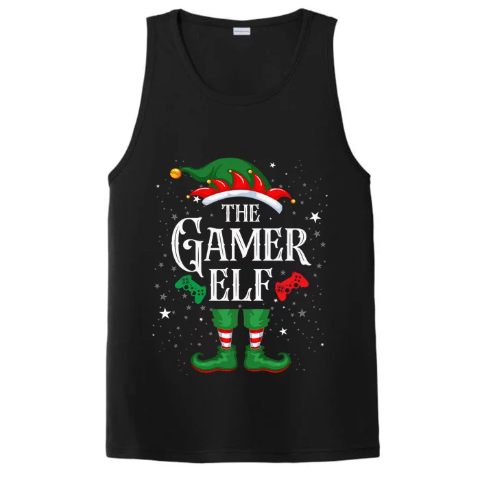 Christmas Gamer Elf Matching Family Group The Gamer Elf Performance Tank