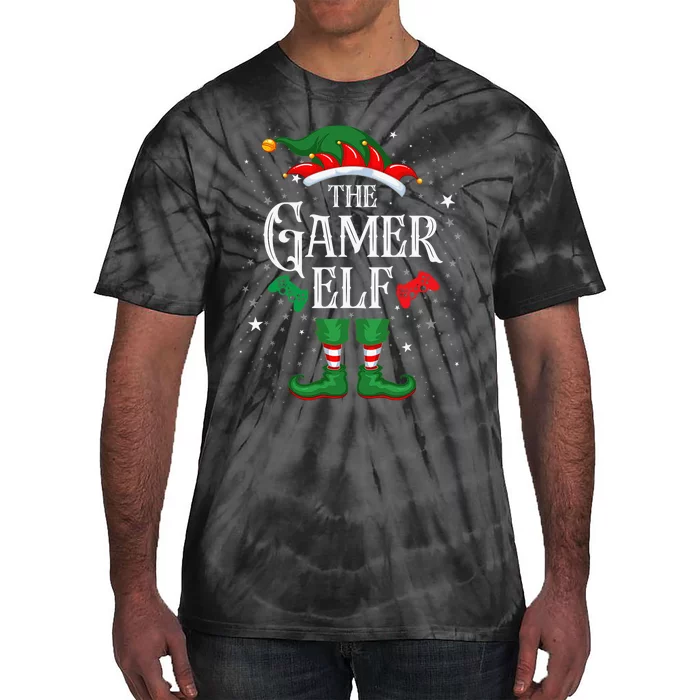 Christmas Gamer Elf Matching Family Group The Gamer Elf Tie-Dye T-Shirt