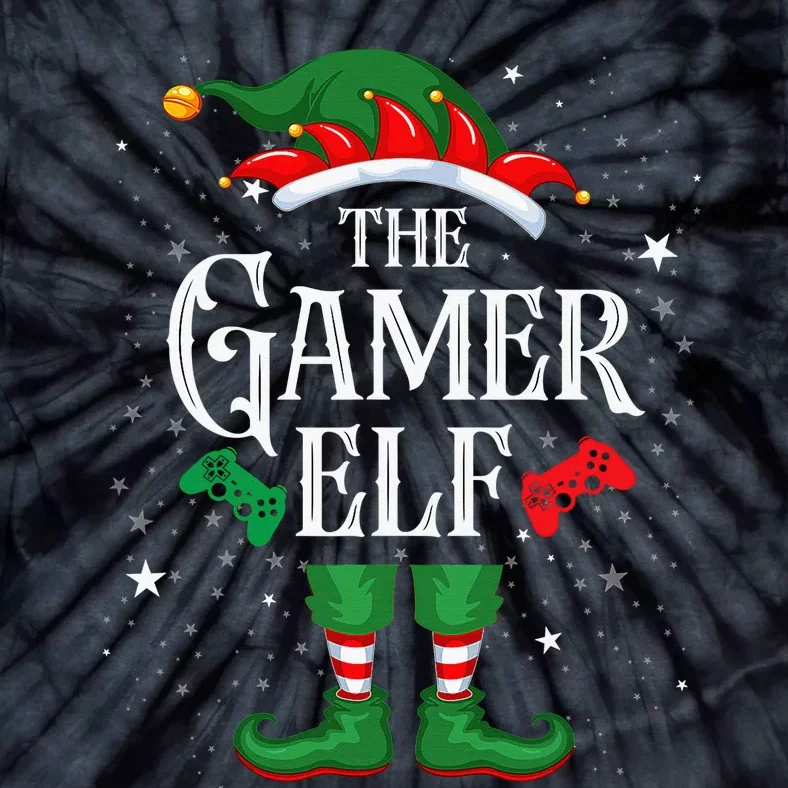 Christmas Gamer Elf Matching Family Group The Gamer Elf Tie-Dye T-Shirt