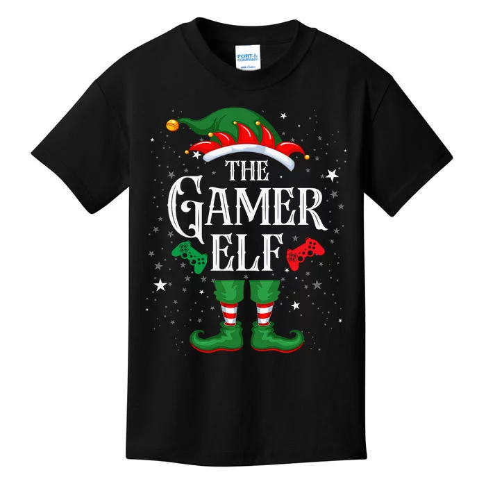 Christmas Gamer Elf Matching Family Group The Gamer Elf Kids T-Shirt