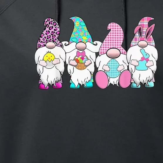 cute Gnome Easter Egg Hunting And Basket Performance Fleece Hoodie