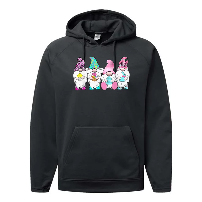 cute Gnome Easter Egg Hunting And Basket Performance Fleece Hoodie