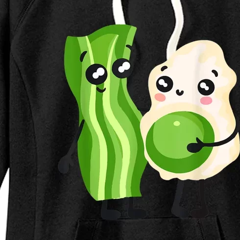 Cute Green Eggs Ham Smile Face Brunch Breakfast Costume Women's Fleece Hoodie