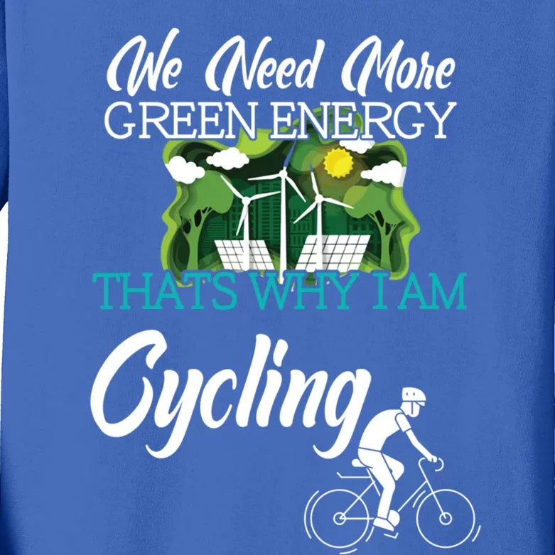 Cycling Green Energy Against Climate Change Gift Kids Long Sleeve Shirt