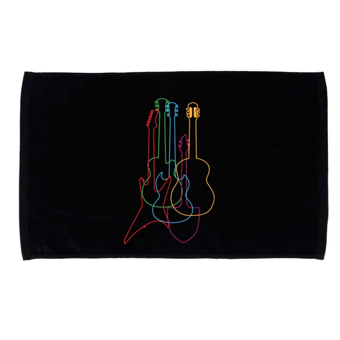 Colored Guitars Electric Acoustic Classical Gift Microfiber Hand Towel