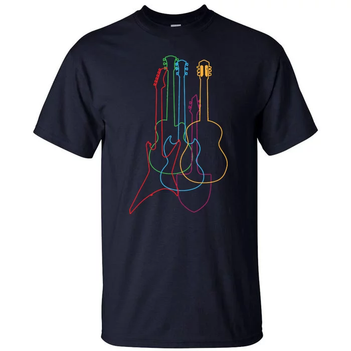 Colored Guitars Electric Acoustic Classical Gift Tall T-Shirt