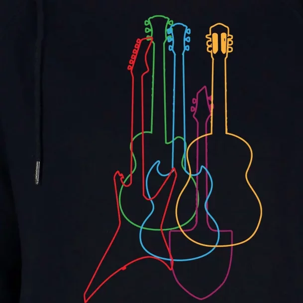 Colored Guitars Electric Acoustic Classical Gift Womens Funnel Neck Pullover Hood