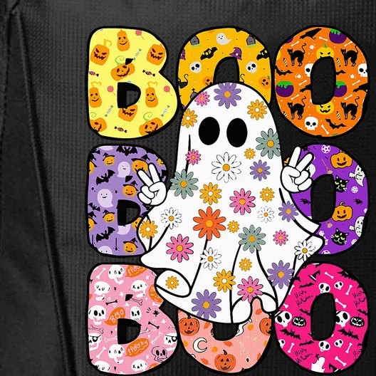 Cute Ghost Floral Boo Halloween Boy Girl Ghost Spooky Season City Backpack