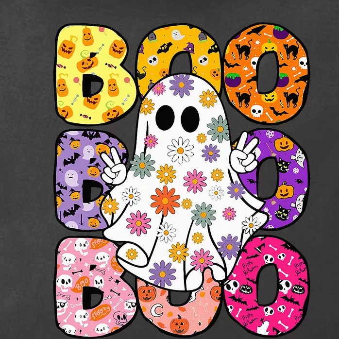 Cute Ghost Floral Boo Halloween Boy Girl Ghost Spooky Season Zip Tote Bag