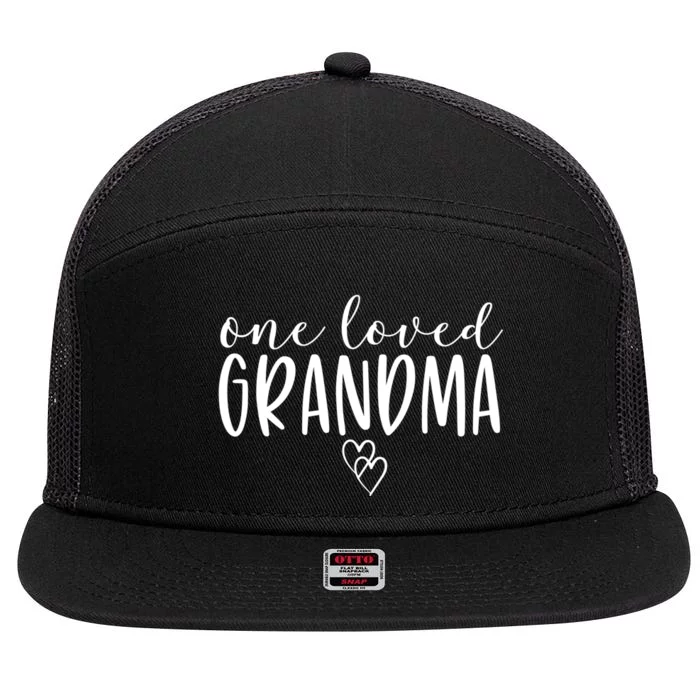 Cute Gifts For Grandma One Loved Grandma 7 Panel Mesh Trucker Snapback Hat