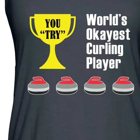 Curling Gift Funny Okayest Player Ladies Essential Flowy Tank