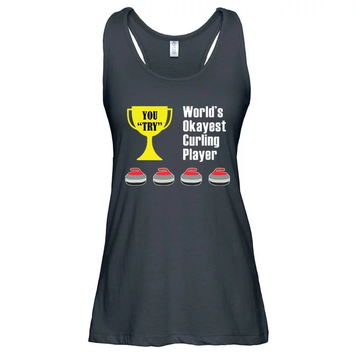 Curling Gift Funny Okayest Player Ladies Essential Flowy Tank