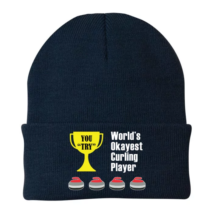 Curling Gift Funny Okayest Player Knit Cap Winter Beanie