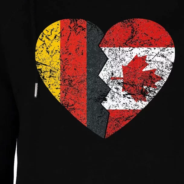 Canadian German Flag Heart Germany Canada Flag Roots Womens Funnel Neck Pullover Hood