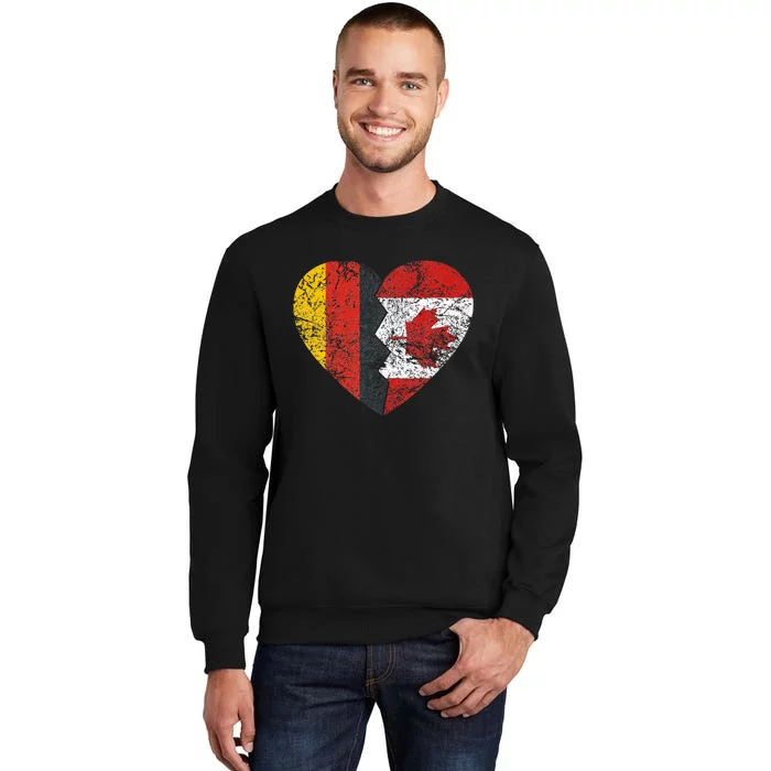 Canadian German Flag Heart Germany Canada Flag Roots Tall Sweatshirt