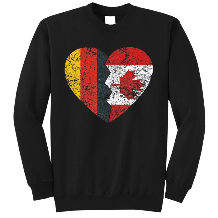 Canadian German Flag Heart Germany Canada Flag Roots Tall Sweatshirt