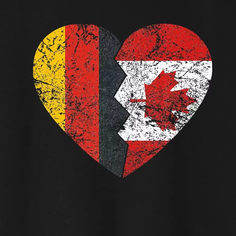 Canadian German Flag Heart Germany Canada Flag Roots Women's Crop Top Tee