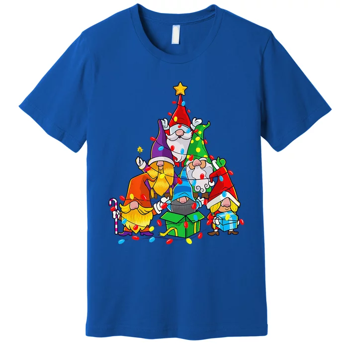 Christmas Gnome Funny Family Pajamas Gnome Tree Xmas Premium T-Shirt