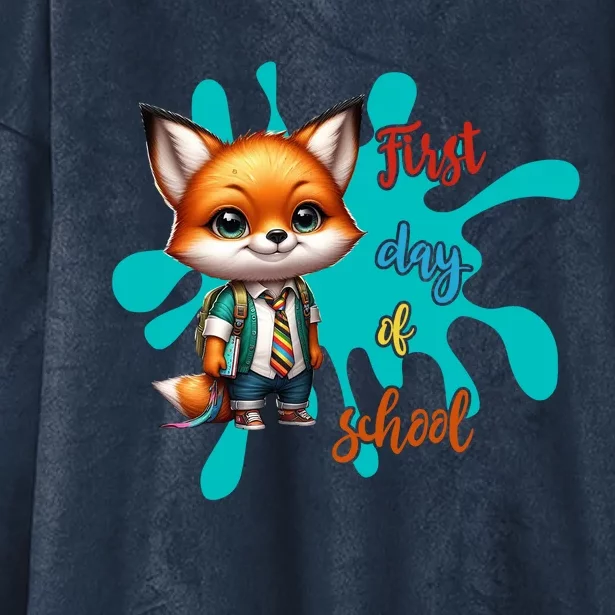 Cute Gift First Day Of School Hooded Wearable Blanket