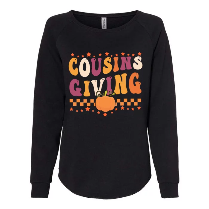 Cousins Giving Funny Pumpkin Cousin Crew Thanksgiving Family Funny Gift Womens California Wash Sweatshirt