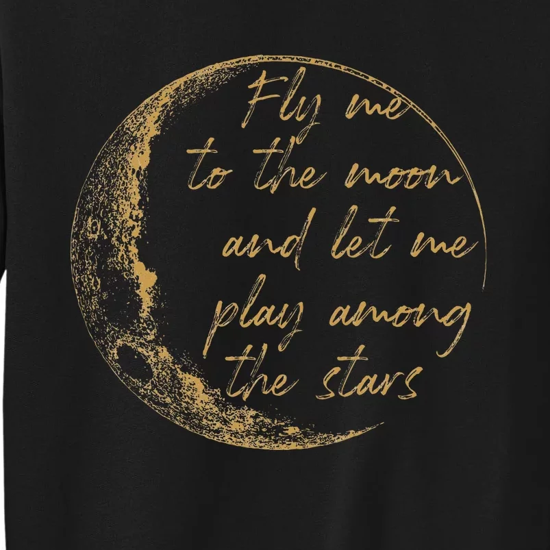 CelestialD Gold Fly Me To The Moon Tall Sweatshirt