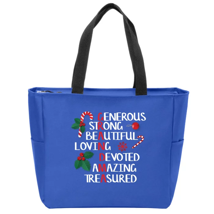 Christmas Gift For Grandma Xmas Grandmother Funny Gift Cool Gift Zip Tote Bag