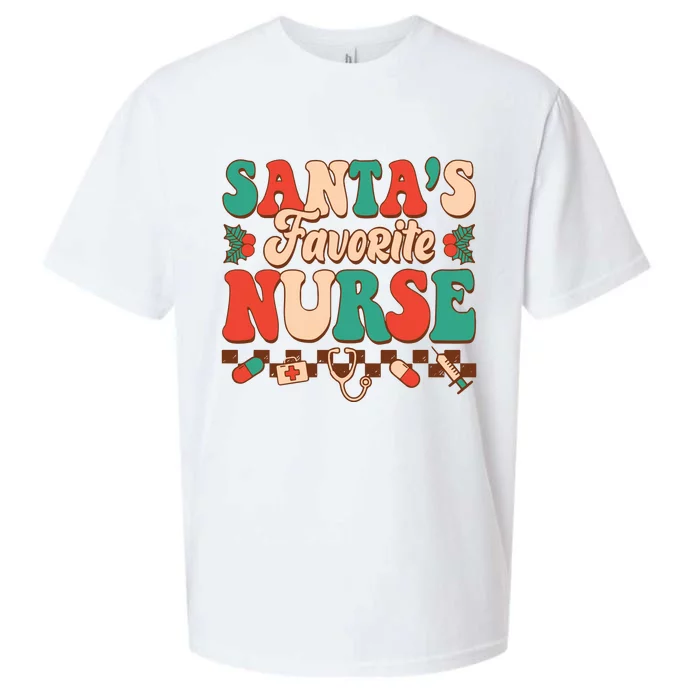 Christmas Gift For SantaS Favorite Nurse Christmas SantaS Sueded Cloud Jersey T-Shirt