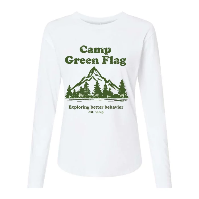 Camp Green Flag Exploring Better Behavior Est 2023 Womens Cotton Relaxed Long Sleeve T-Shirt