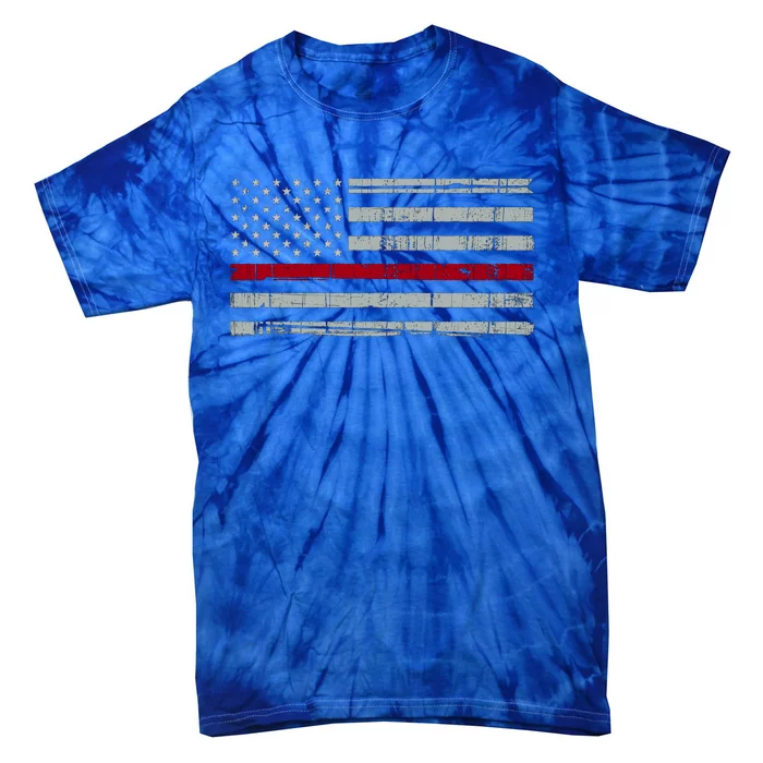 Cool Gift Firefighter Thin Red Line Flag Tie-Dye T-Shirt