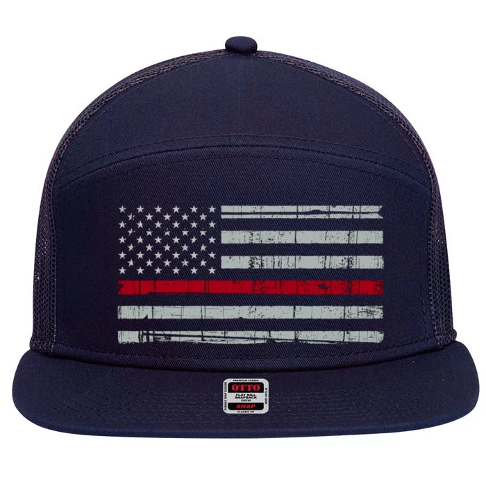 Cool Gift Firefighter Thin Red Line Flag 7 Panel Mesh Trucker Snapback Hat