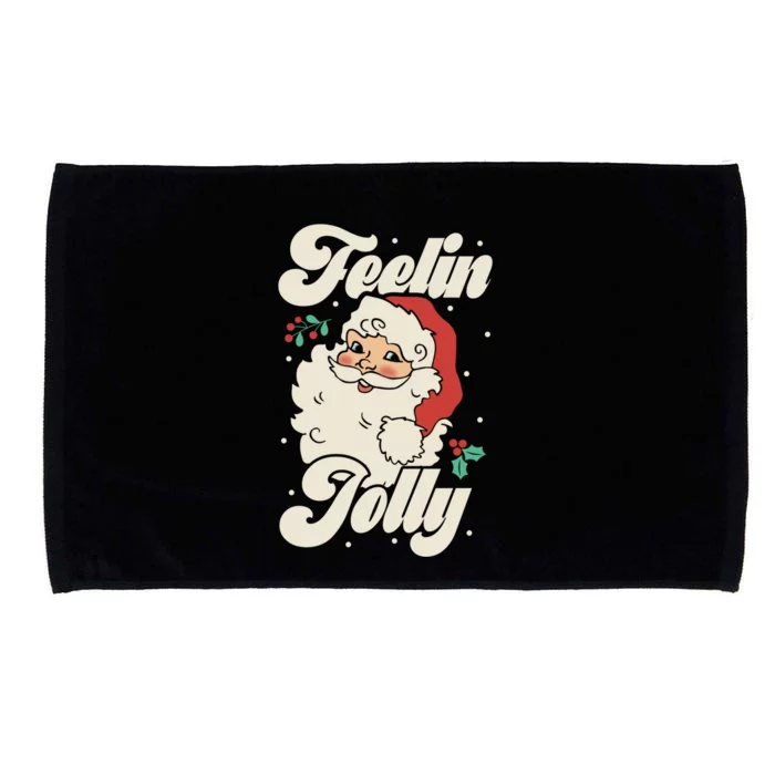 Christmas Gift Feeling Jolly Retro Vintage Santa Gift Microfiber Hand Towel