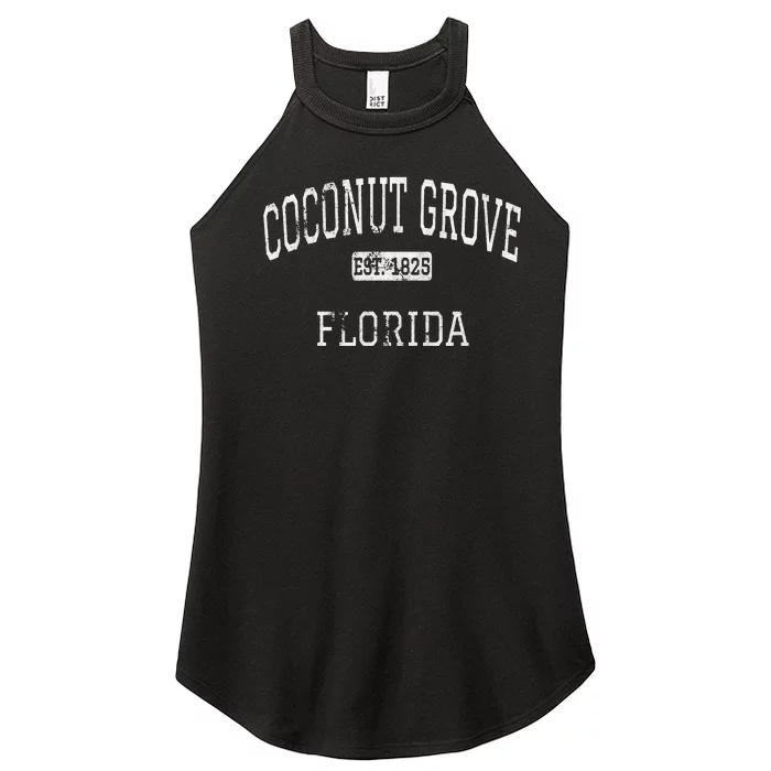 Coconut Grove Florida FL Vintage stage athletic style Women’s Perfect Tri Rocker Tank